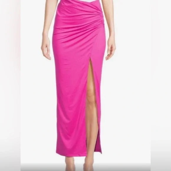 NWOT Area Stars hot pink bodycon maxi skirt - Picture 2 of 5